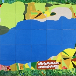 06080012 acrylic on canvas flying over moon lake